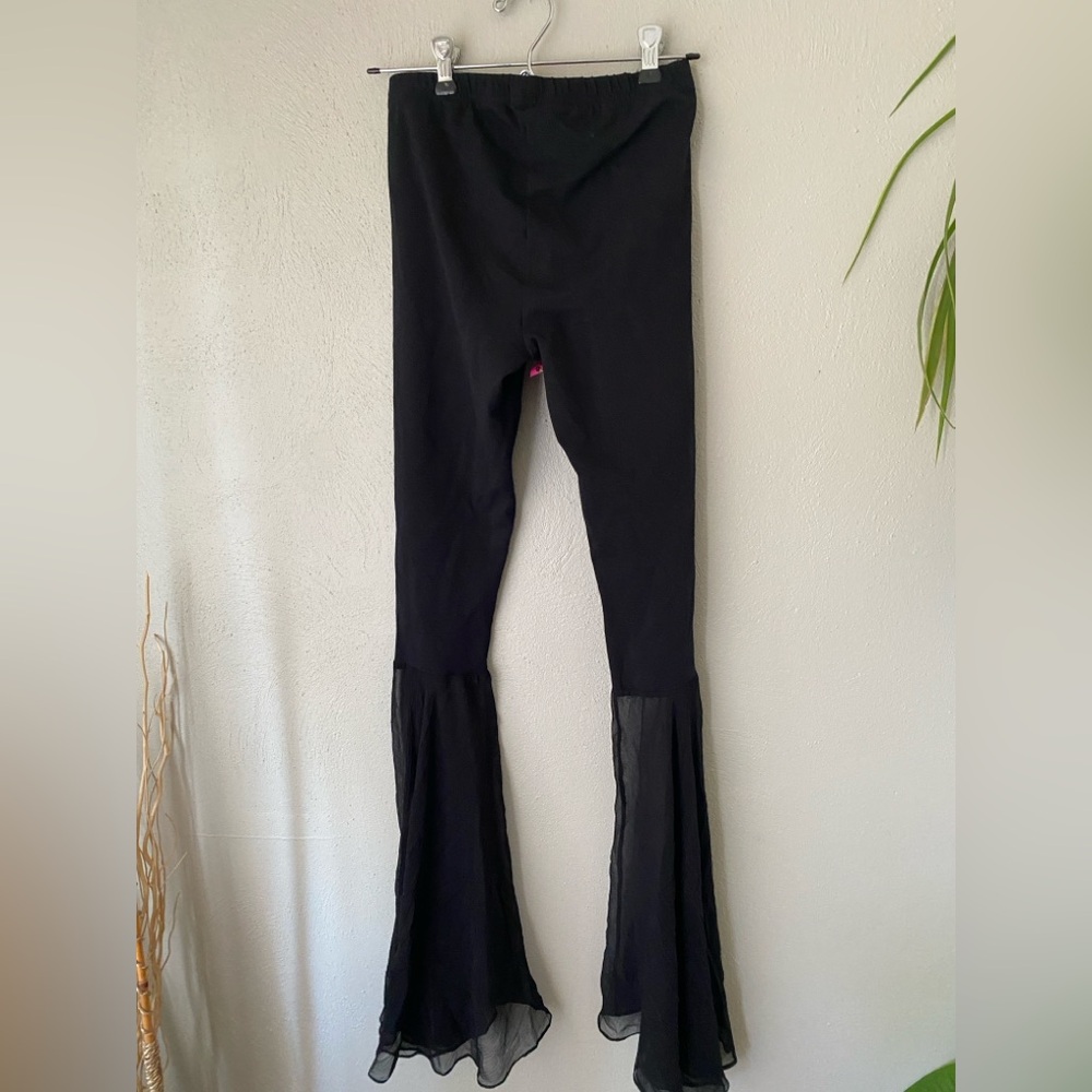 Betsey Johnson Black pants with silk bottom bell bottom m